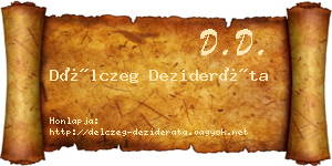 Délczeg Dezideráta névjegykártya